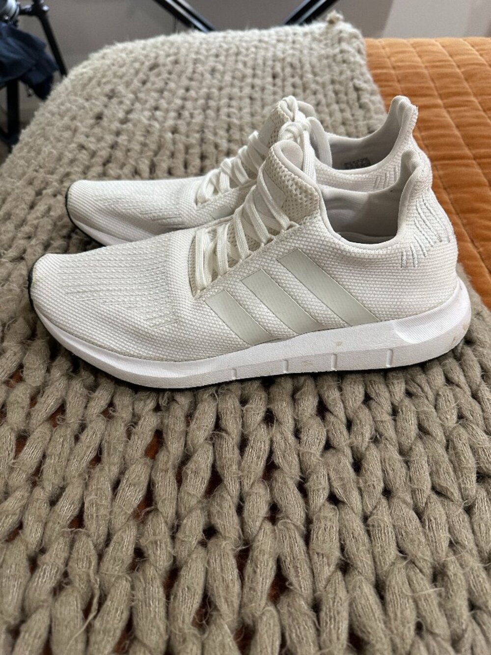 Adidas Swift Run White Knit Sneakers Men’s Size 12